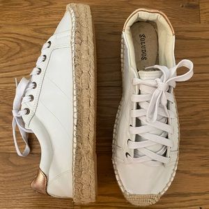 Soludos Leather Low Top Espadrille Sneakers